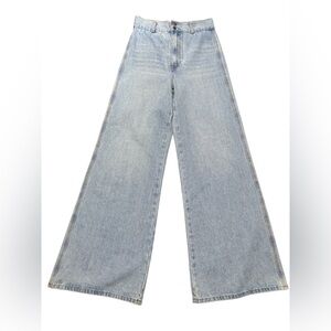 Ghanda Jeans 70s High Rise Retro Wide Leg Jeans Light Wash Size 8 NEW Boho